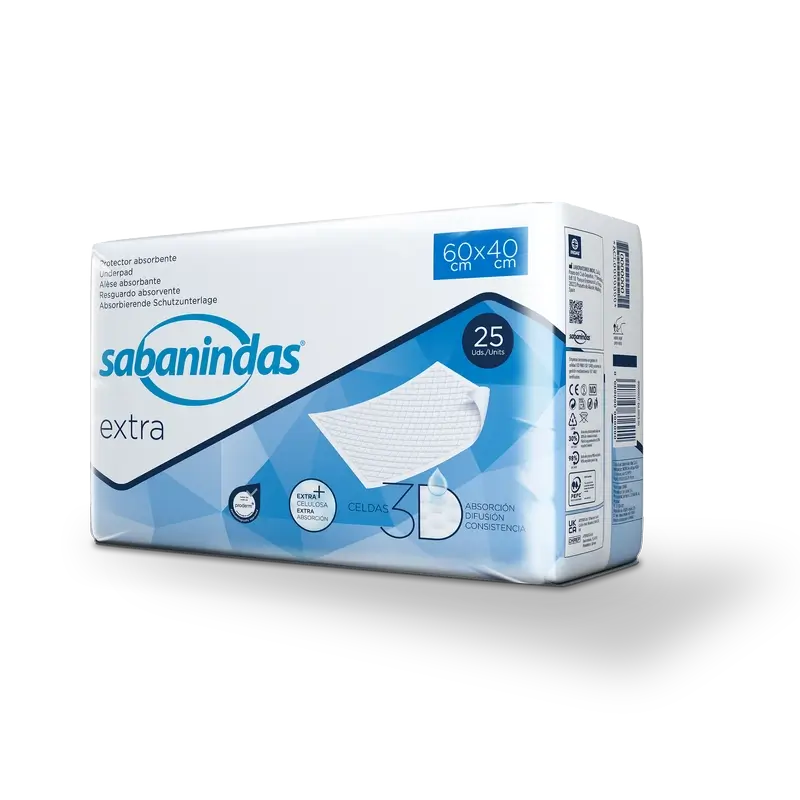Sabanindas Extra Small Pad Assorbente 60 X 40 Cm. , 25 pz.