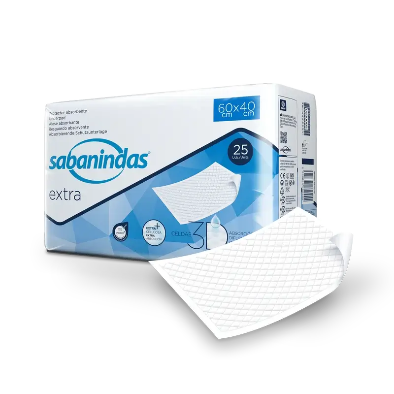 Sabanindas Extra Small Pad Assorbente 60 X 40 Cm. , 25 pz.