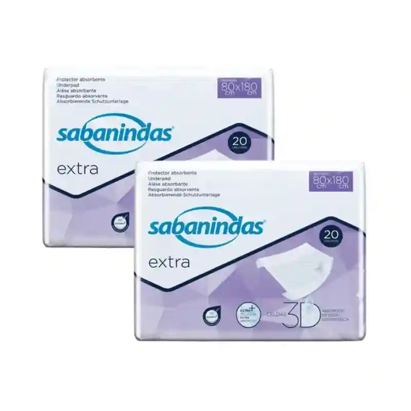 Sabanindas Tampone assorbente extra regolabile 80 X 180 Cm. , 2X20 unità