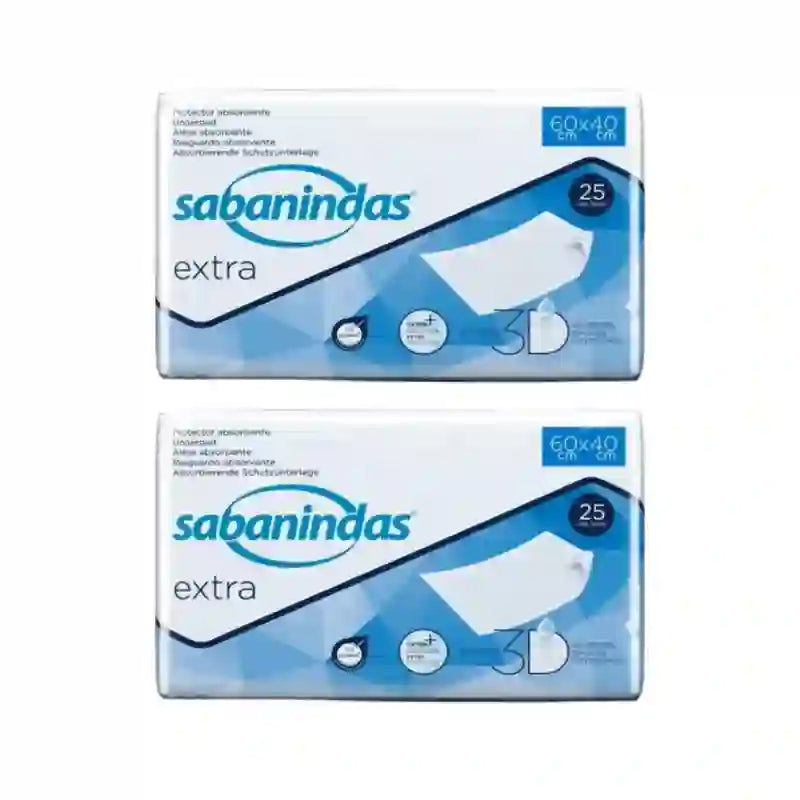 Sabanindas Extra Small Pad assorbente 60 X 40 Cm. 2X25 unità