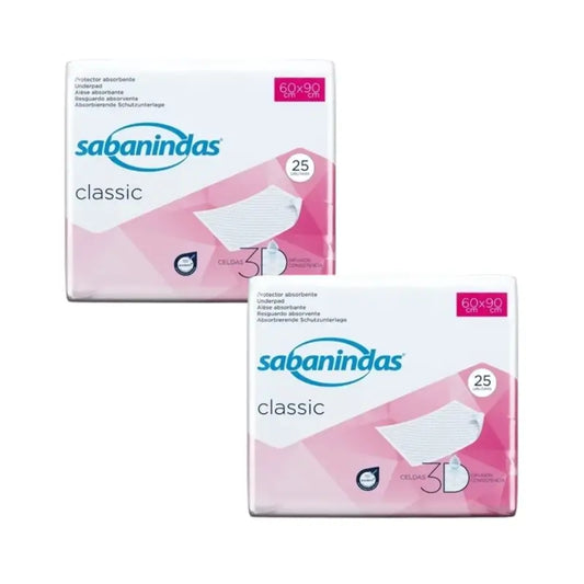 Sabanindas assorbente normale 60 x 90 cm, confezione da 2 x 25 unità