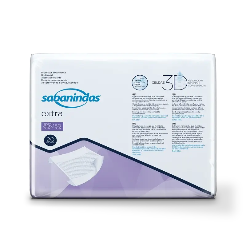 Sabanindas Tampone assorbente extra regolabile 80 X 180 Cm. , 20 pz.