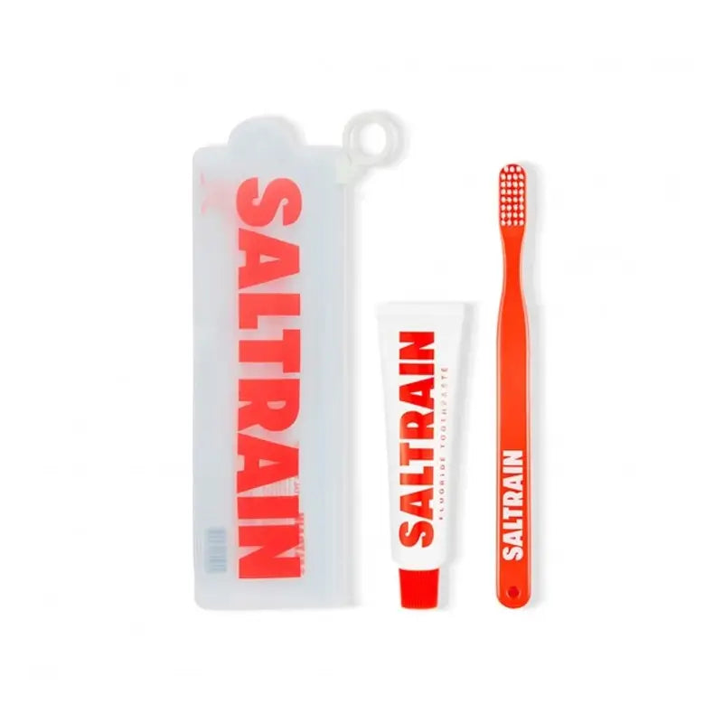 Kit da viaggio Saltrain Fluoro rosso e spazzolino