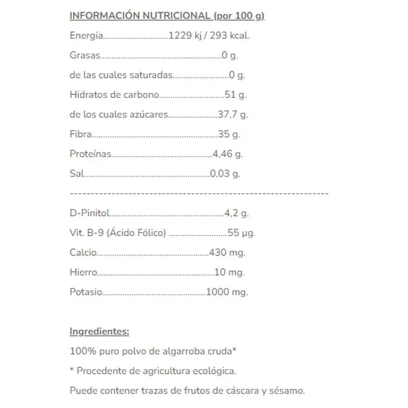 Salud Viva Carruba cruda in polvere Eco , 250 g