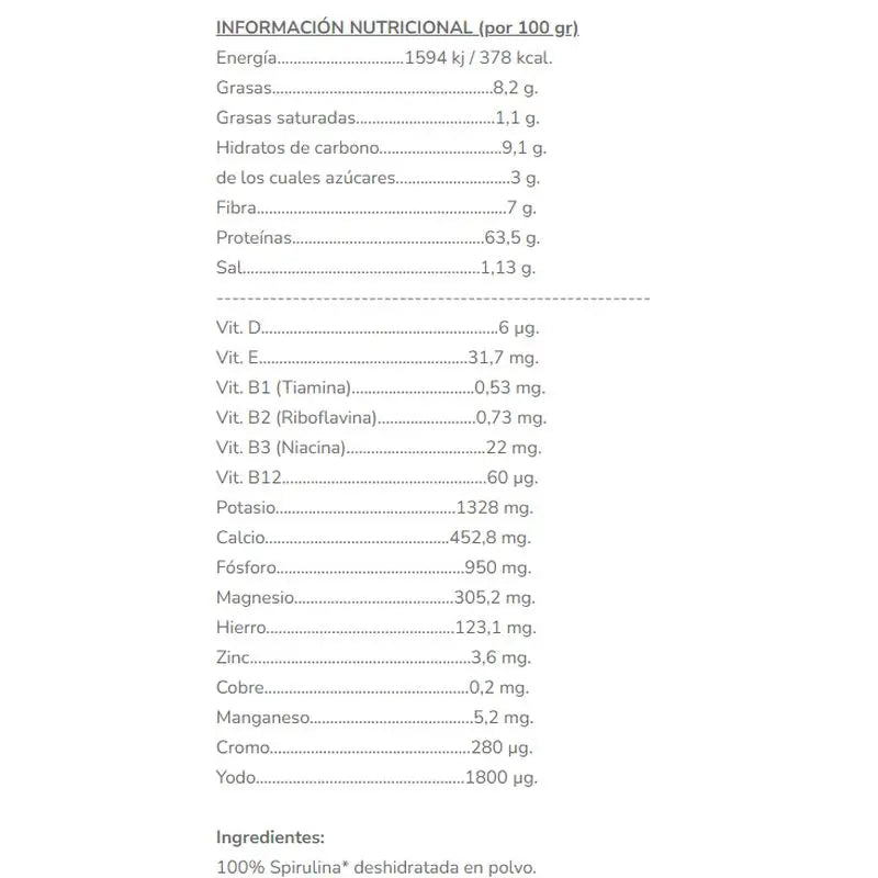 Salud Viva Spirulina in polvere 125gr. Bio