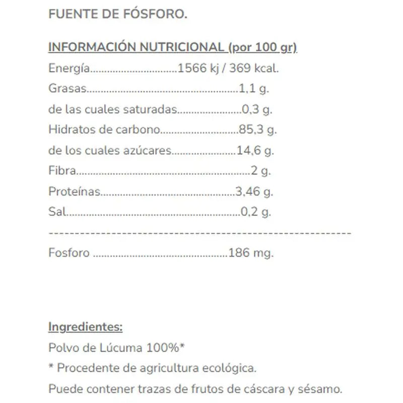 Salud Viva Lucuma Polvere 250Gr. Sg S/A Vegan