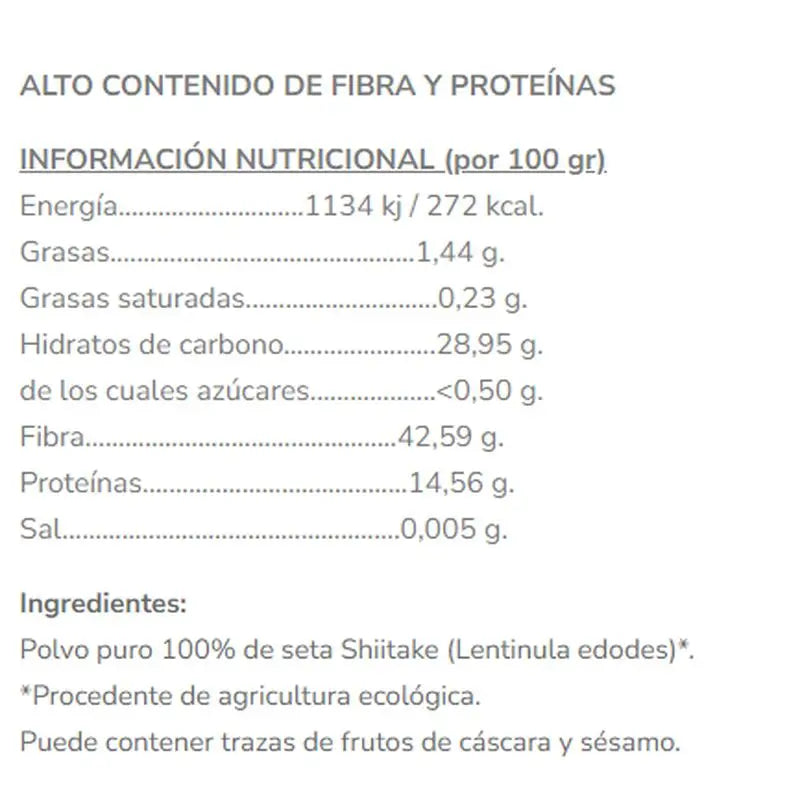 Salud Viva Shitake in polvere 125gr. Bio Sg Vegan
