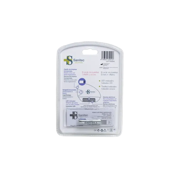 Pettine elettrico antipidocchi Sanitec, 1 pezzo
