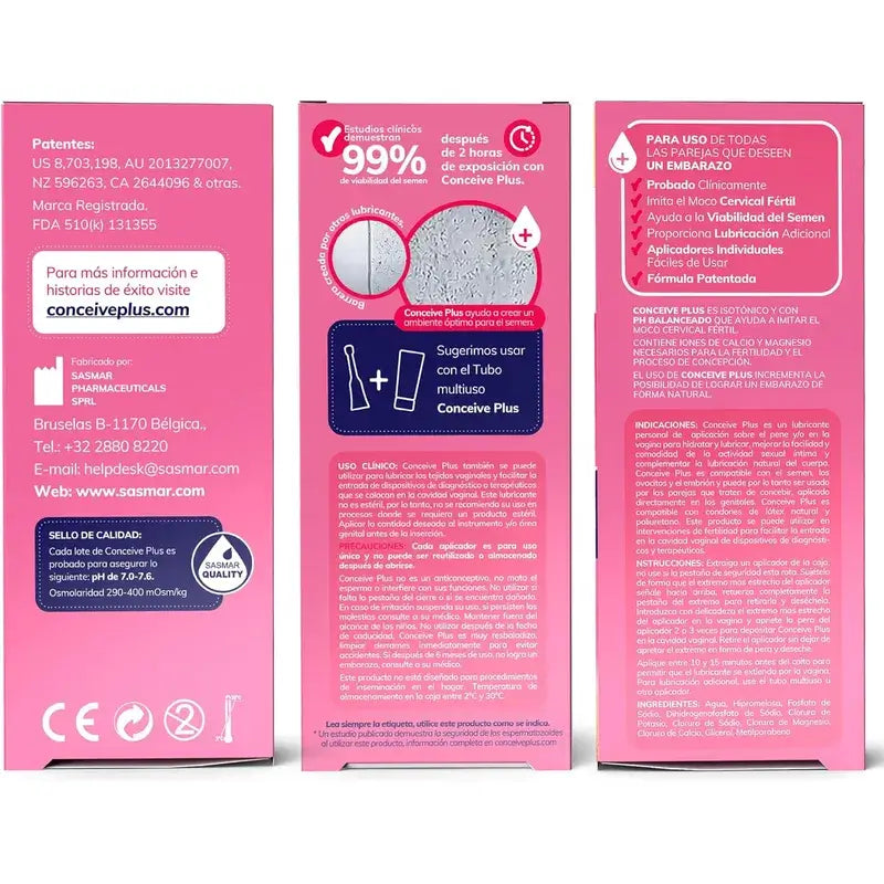Sasmar Conceive Plus Lubrificante, 8 applicatori a dispenser singolo