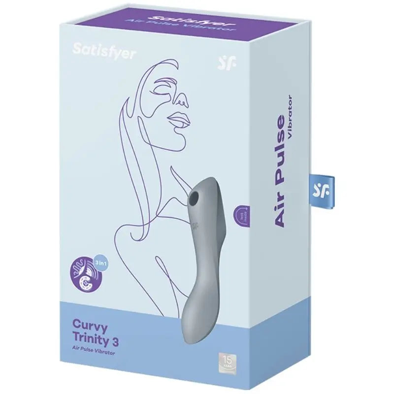 Stimolatore e vibratore Satisfyer Air Pulse Curvy Trinity 3 - Grigio