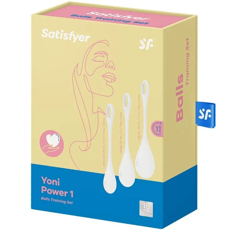 Palline Satisfyer Yoni Power 1 Kit di allenamento bianco