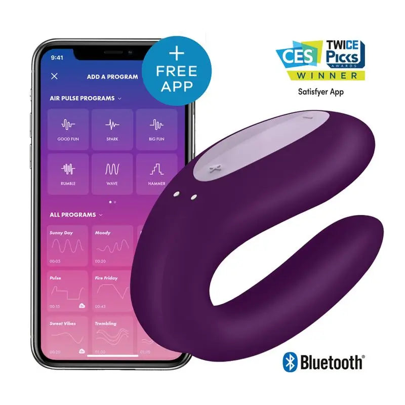 Satisfyer Connect Double Joy con applicazione - Viola