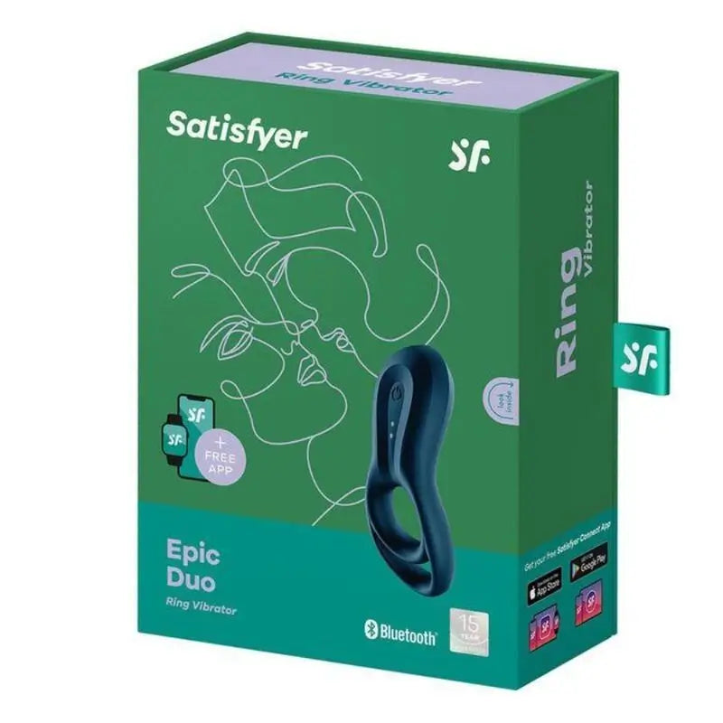 Anello vibrante Satisfyer Connect Epic Duo App - Blu