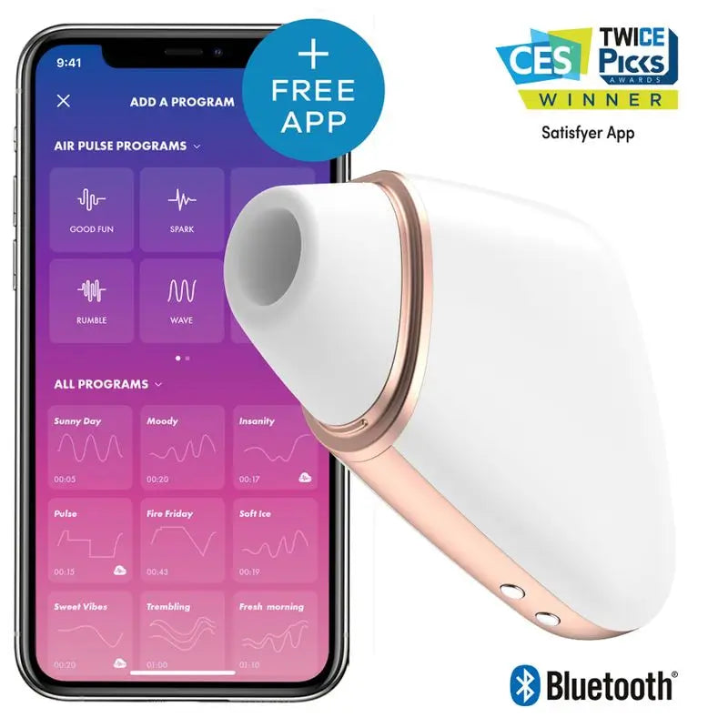 Stimolatore e vibratore a triangolo dell'amore Satisfyer Connect - Bianco