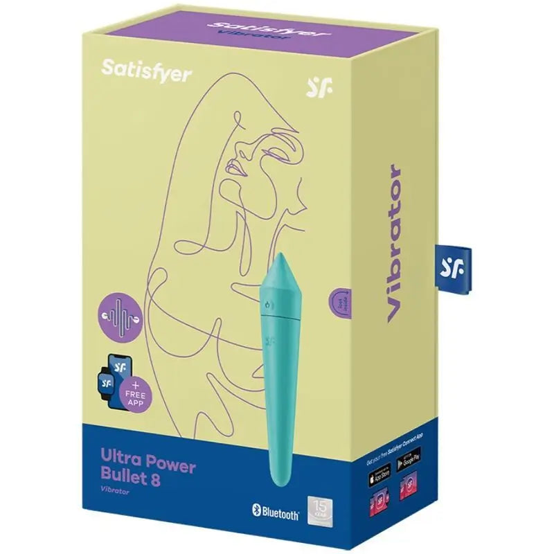 Satisfyer Connect Ultra Power Bullet 8 Vibrating Bullet Turchese