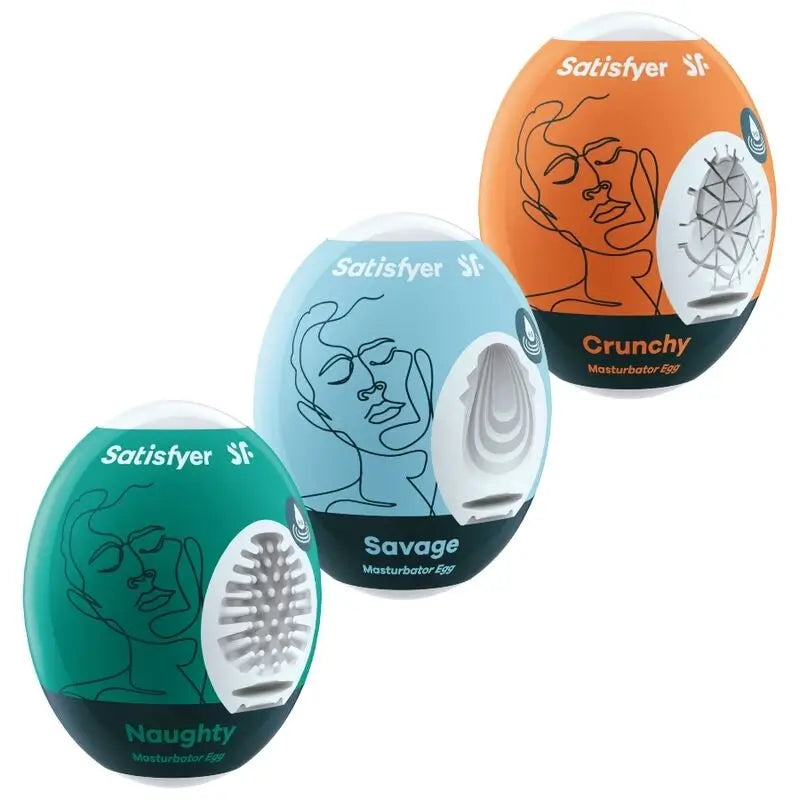 Uova di masturbatore Satisfyer, cattive, selvagge e croccanti 3 pezzi