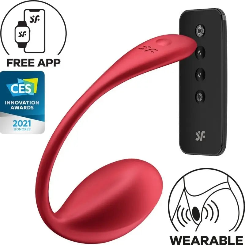 Stimolatore G-Spot a petali brillanti Satisfyer Telecomando rosso App gratuita
