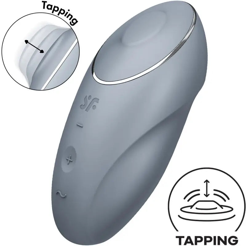 Satisfyer Tap & Climax 1 Vibratore Lay-On Grigio