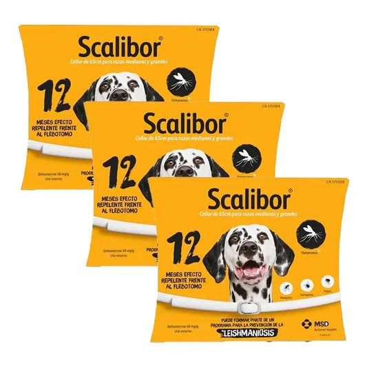 Scalibor Collare antiparassitario per cani 65 cm, confezione da 3 unità
