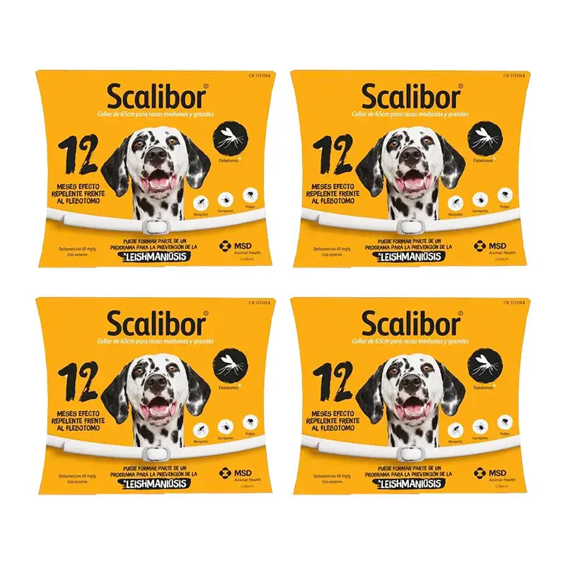 Scalibor Collare antiparassitario per cani 65 cm, Confezione da 4 unità