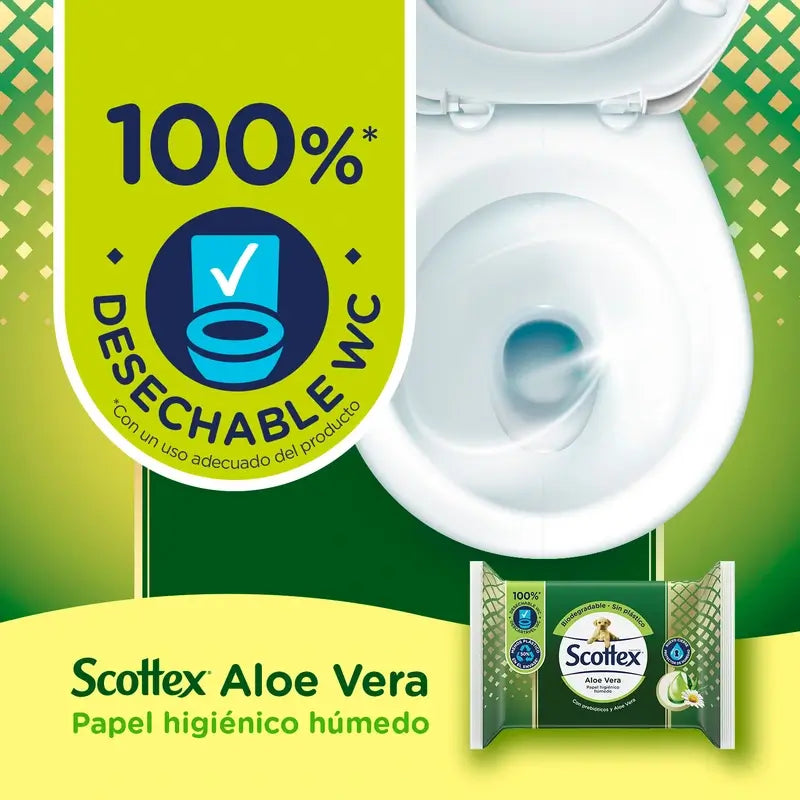 Scottex Aloe Vera Carta igienica umida , 66 unità