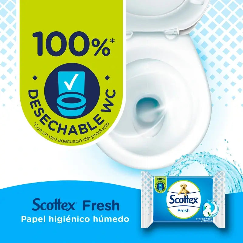 Scottex Fresh Wet Toilet Tissue , 74 unità