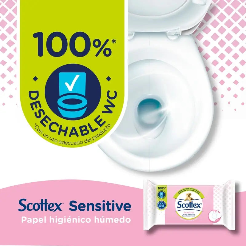 Carta igienica Scottex Sensitive Moist , 38 pezzi.