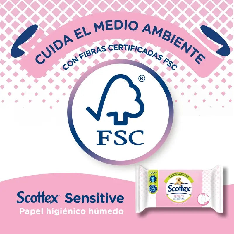 Carta igienica Scottex Sensitive Moist , 38 pezzi.