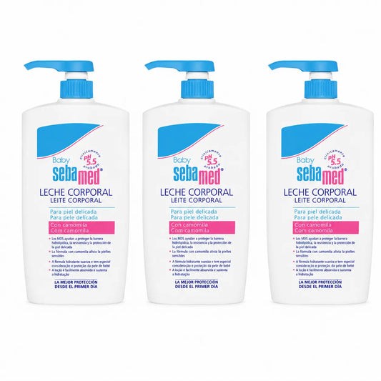 Sebamed Latte corpo per pelli delicate 750 Ml, confezione da 3