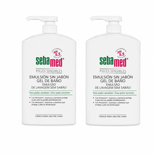 Sebamed Bagno Gel Emulsione Senza Sapone 1000 Ml, confezione da 2