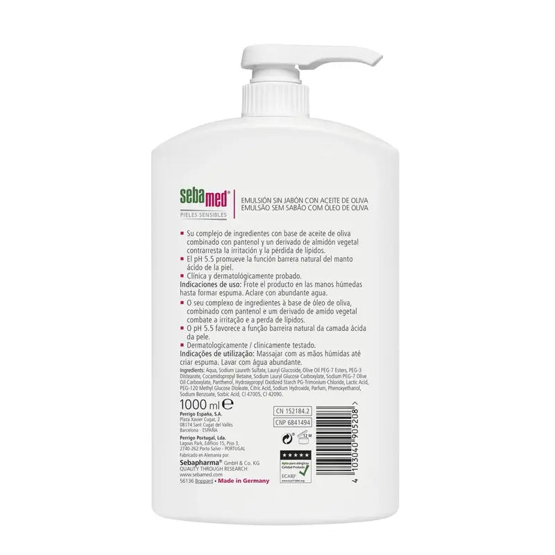 SEBAMED Gel emulsione senza sapone con olio d'oliva 1000 ml