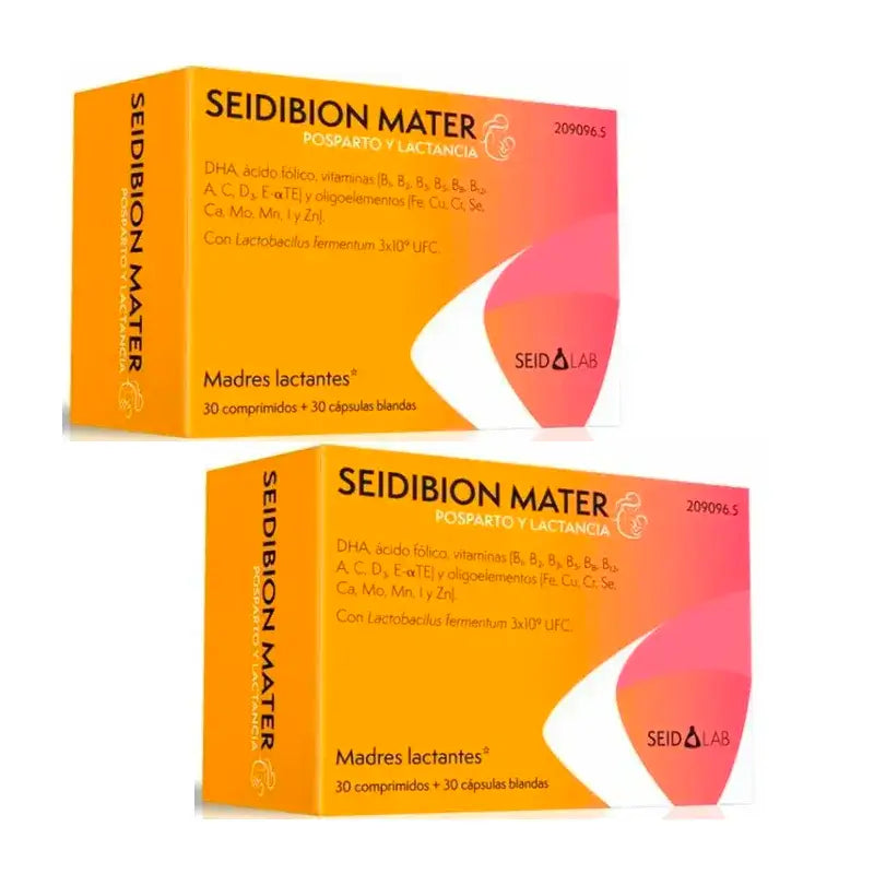 Seidibion Mater Postpartum e Allattamento, Confezione 2 x (30 compresse + 30 capsule)