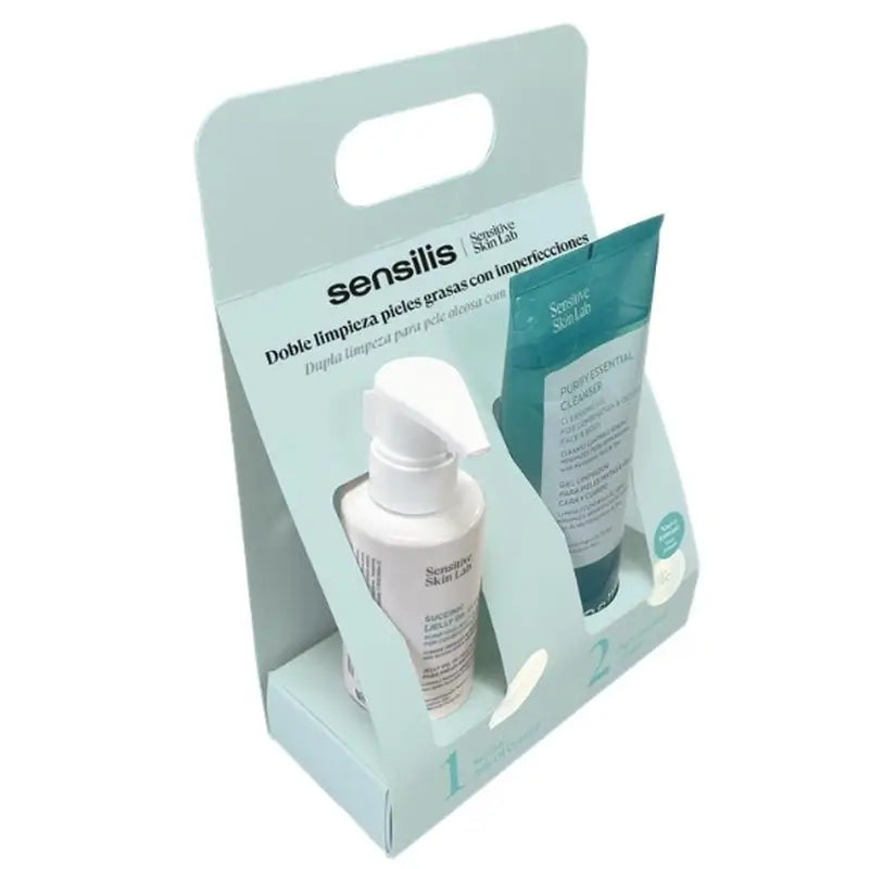 Sensilis Impacco per l'igiene del viso Purify +Succinic, 150ml+200ml