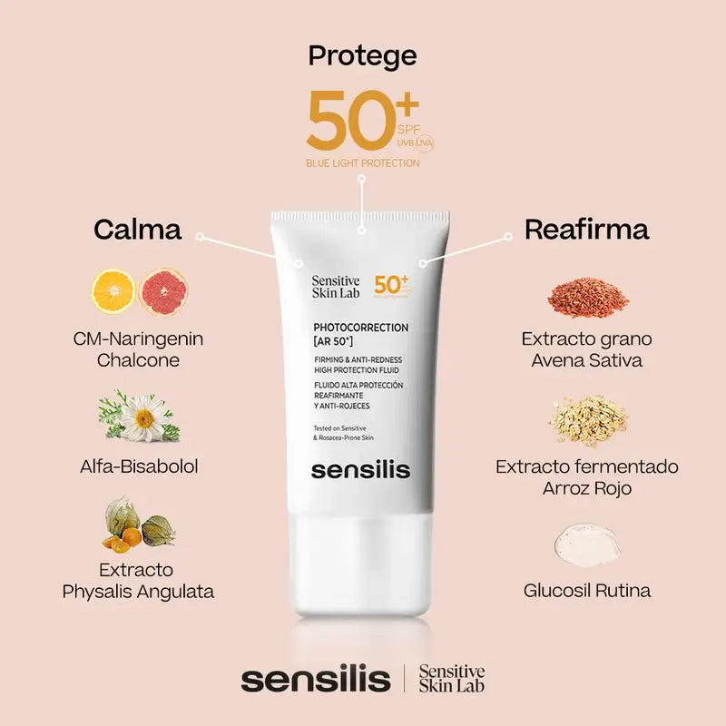 Sensilis Photocorrection [Ar SPF 50+] Fluido rassodante e antirossore 40 ml
