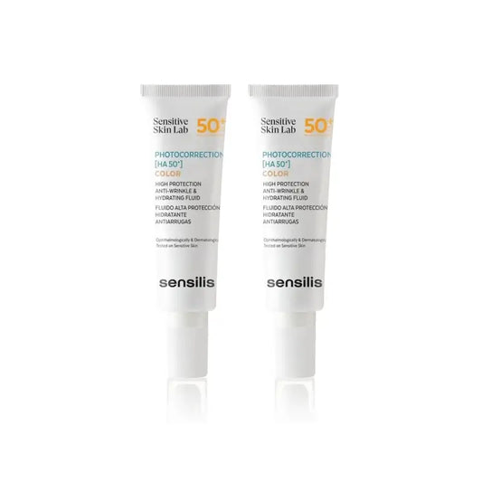 Sensilis Photocorrection [Ha 50+] Colore idratante e antirughe, 2X50 Ml