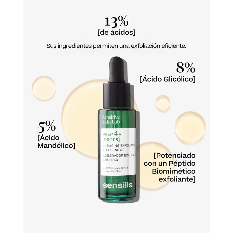 Sensilis Prep4+ Drops Siero Acceleratore Esfoliante Anti-Età 30 Ml