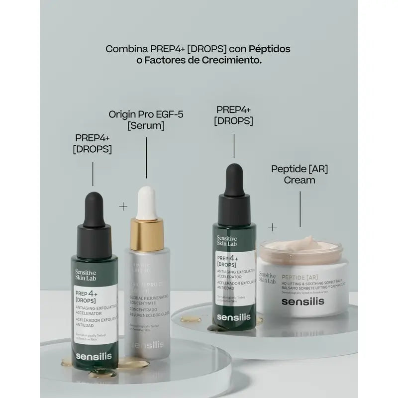 Sensilis Prep4+ Drops Siero Acceleratore Esfoliante Anti-Età 30 Ml