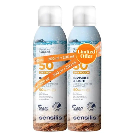 Sensilis Spray corpo SPF 50+ Invisible & Light Anti-Ageing, 2x200 ml