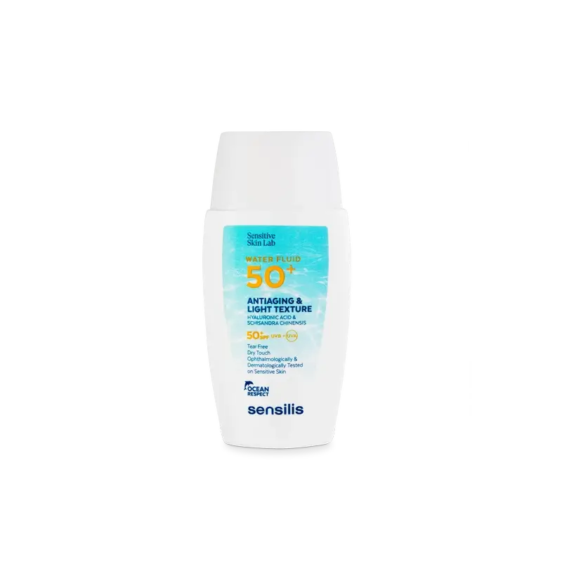 Sensilis Water Fluid SPF 50+ Ultrafluid Anti-Aging con Acido Ialuronico e Schisandra Chinensis, 40 ml