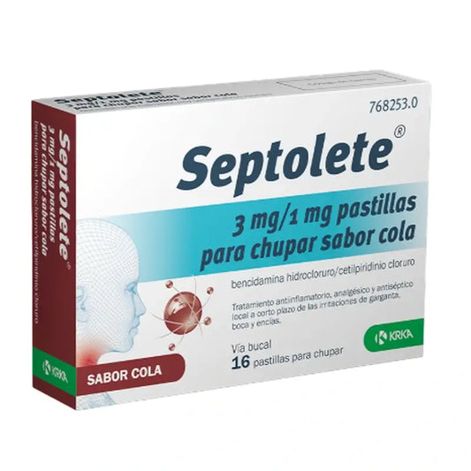 Septolete 3 Mg/1 Mg, 16 compresse