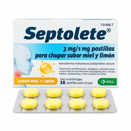 Septolete 3 mg/1 mg al gusto di miele e limone, 16 pastiglie