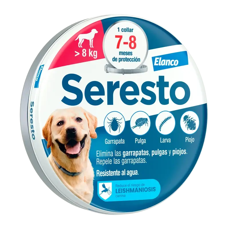 Collare per cani Seresto +8Kg Grande