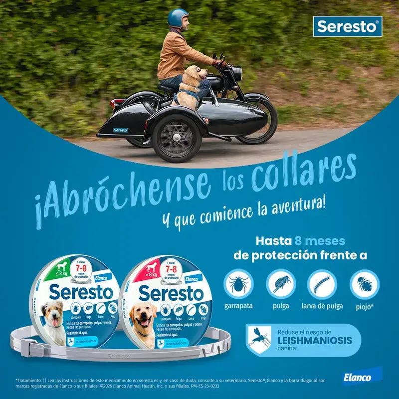 Collare per cani Seresto +8Kg Large Confezione da 3 unità