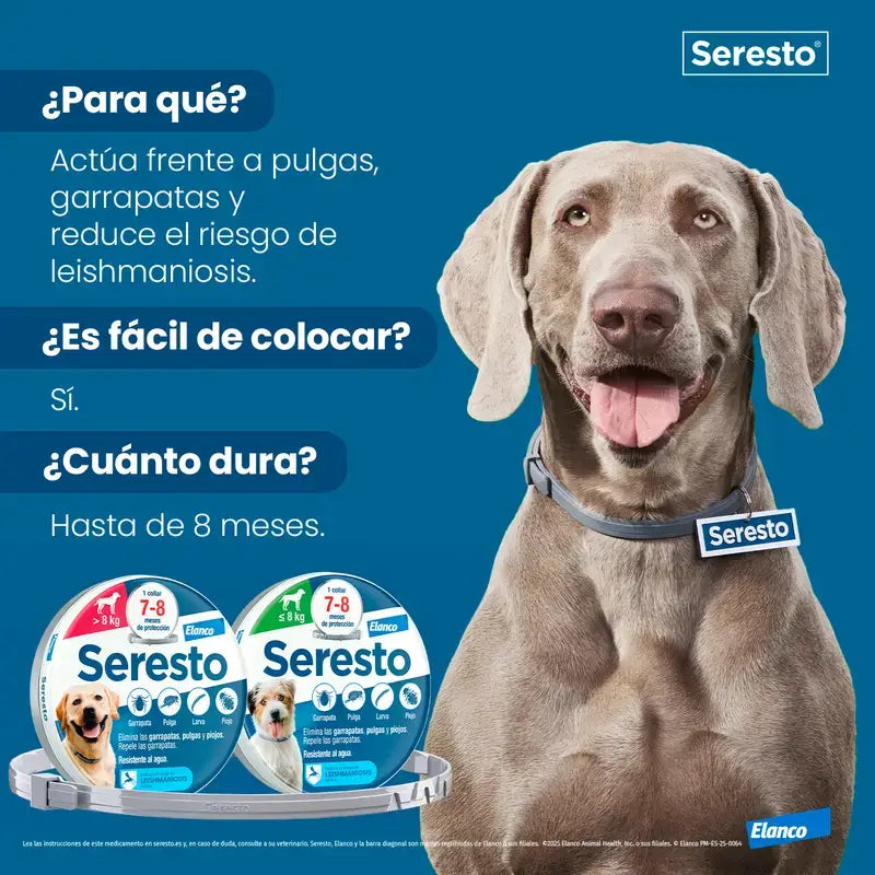 Collare per cani Seresto +8Kg Large Confezione da 3 unità