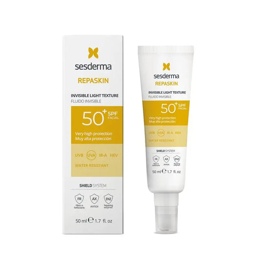 Sesderma Repaskin Fotoprotector Spf 50 Fluido Viso Invisibile, 50 ml