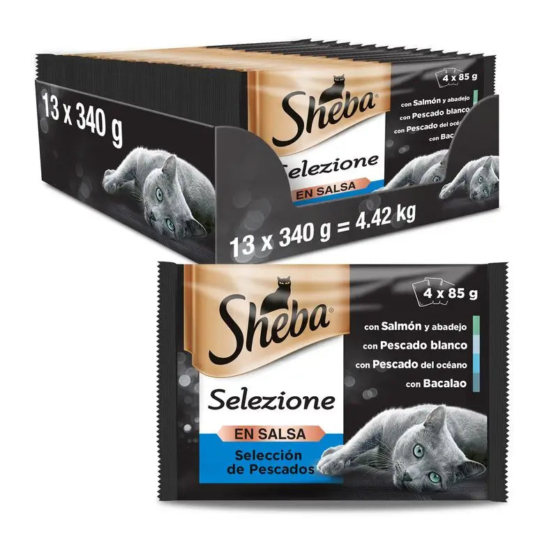 Scatola di selezione di pesce Sheba Cuisine 13X4X85Gr