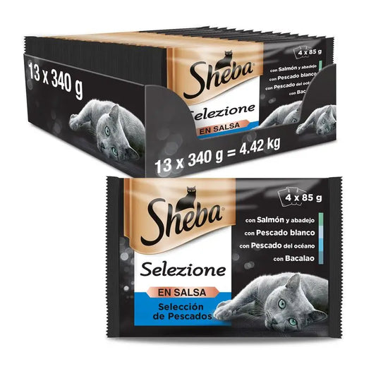 Scatola di selezione di pesce Sheba Cuisine 13X4X85Gr