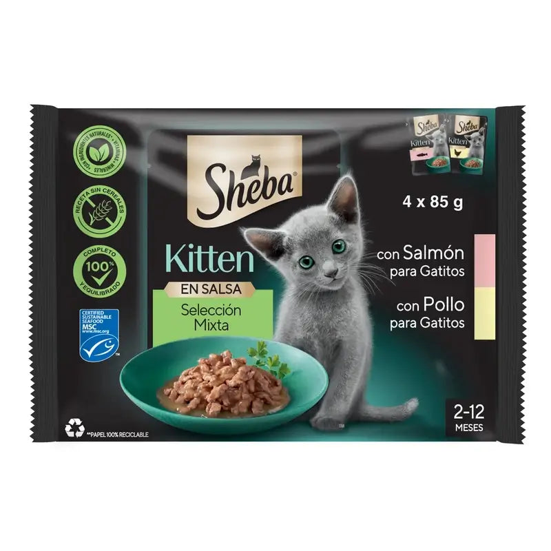 Sheba Kitten Pouch Mix per gatti 13X4X85Gr
