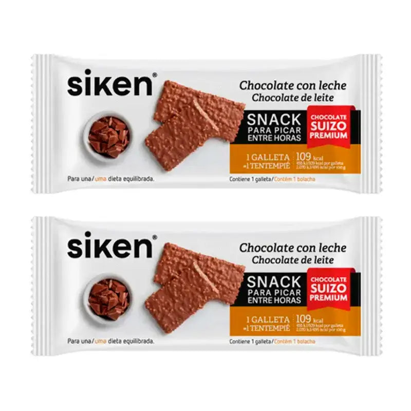 Biscotto al cioccolato al latte Siken Snack, confezione da 2 x 22 grammi