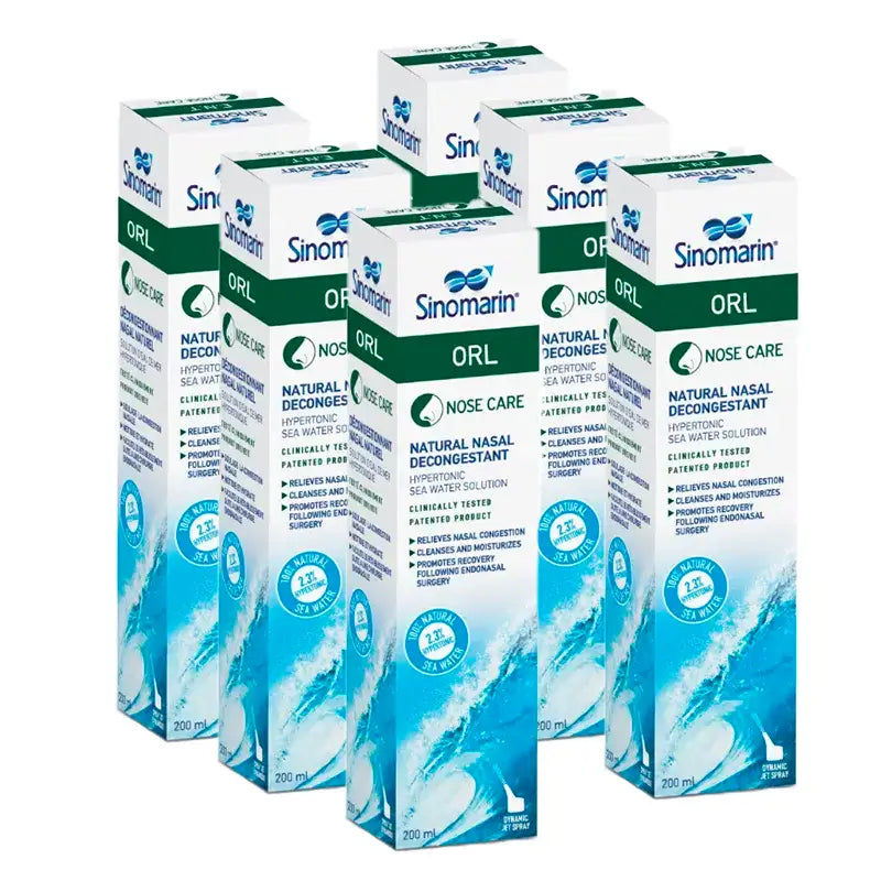 Sinomarin Orl Decongestionante nasale, confezione da 6 x 200 ml